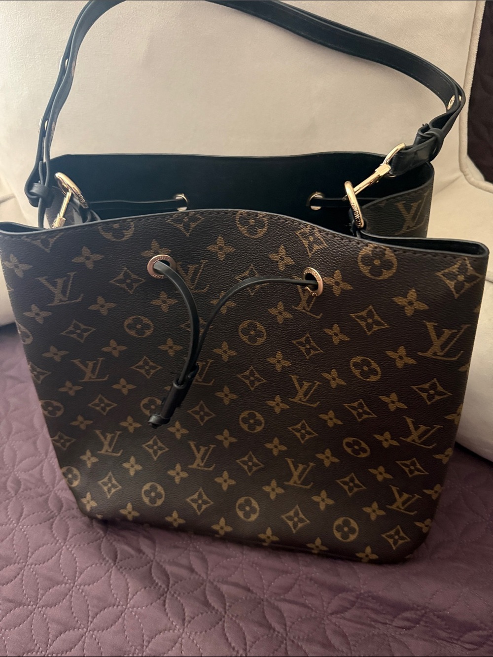 NWOT Monogram Bucket Handbag